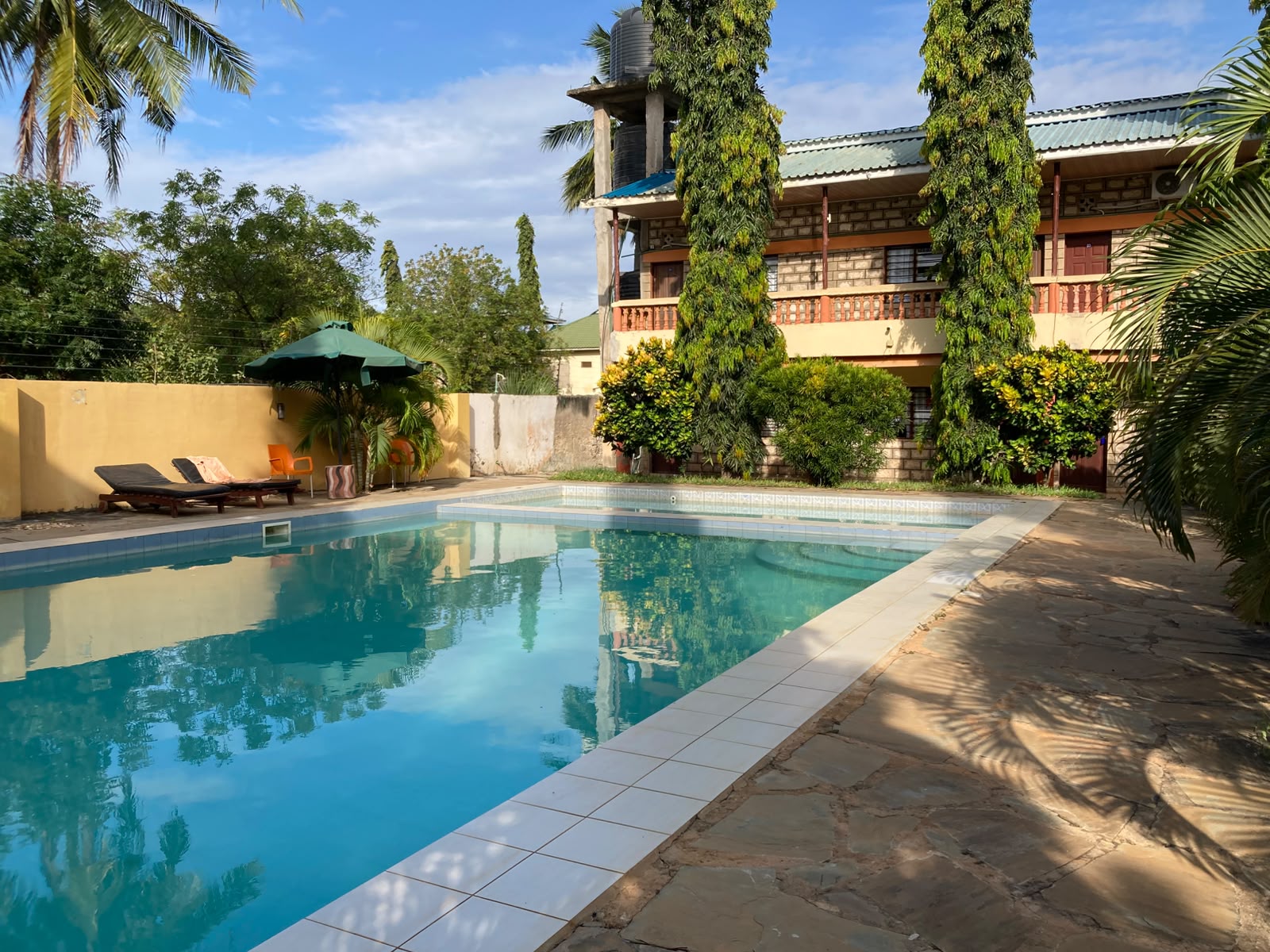 Pool-front view of Modern South Hotel
